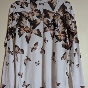 Butterfly Print Long Sleeve Top